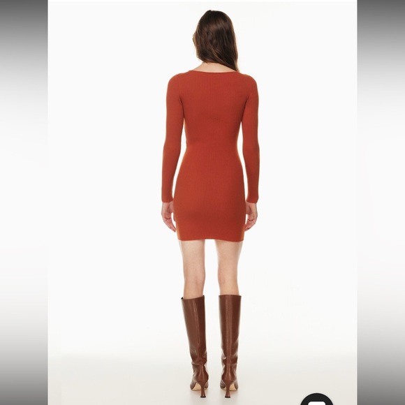 Aritzia Wilfred Free Cutout Knit Longsleeve Mini Dress size S - Picture 2 of 7